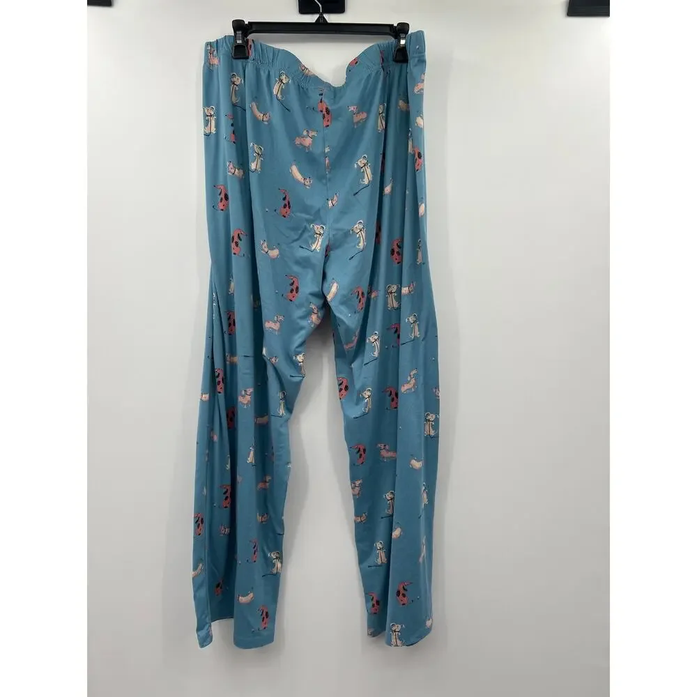 Nite Nite by Munkie Munkie 2X Blue Dog Print Pajama Set Soft Stretch PJ Set